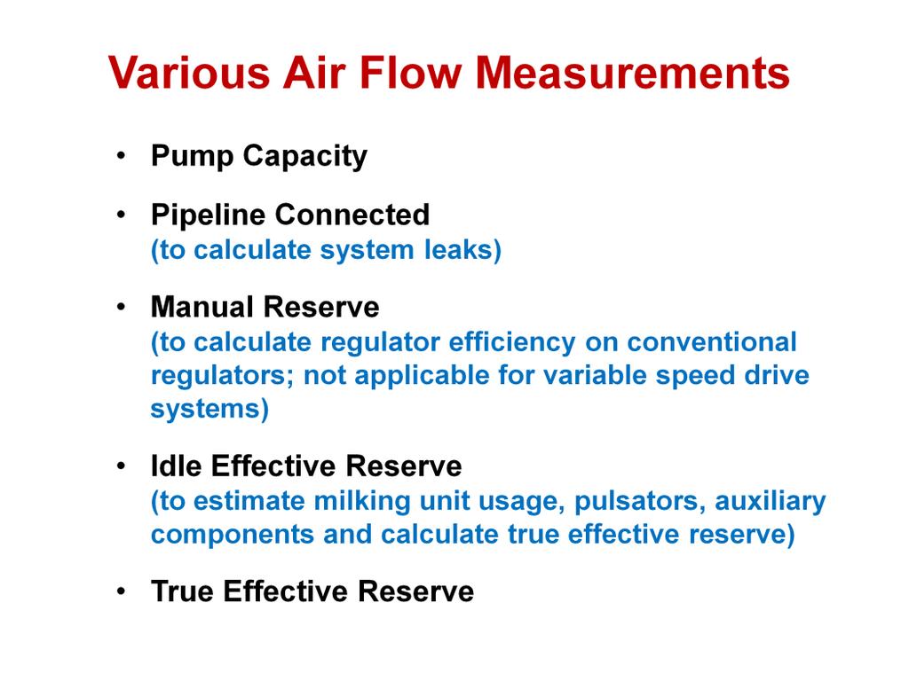 True Effective Reserve is the volume of air in cubic-feet-of-air-minute (CFM) that is left over