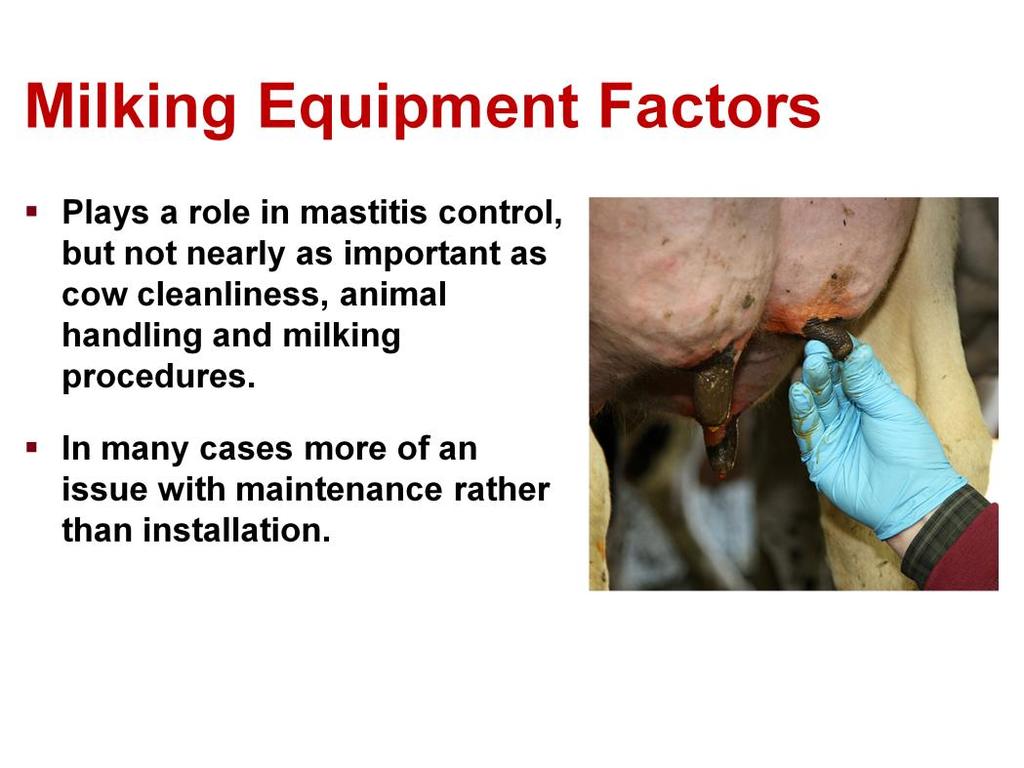 If milking machines are causing a mastitis problem, it is more