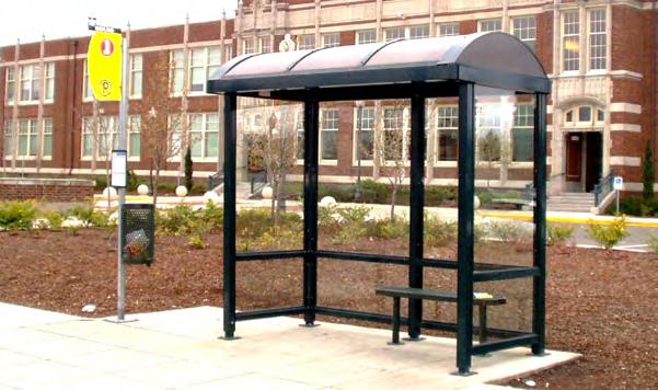 There are six basic shelter types: FULL Approximately 9 x 5 of covered space without a bench, or a maximum standing capacity of seven passengers.