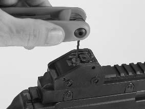 Sight adjustment If the point of impact has to be corrected, this will be done by adjustment of the rear sight. The diopter sight will be zeroed in to hit the point of aim at 100 meters.