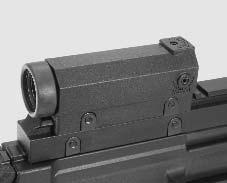 Carrying handle with optical sight 3 power optical sight integrated into carrying handle.