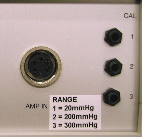 ..300 mmhg venous pressure arterial pressure (pulmonary) arterial pressure Connect the pressure transducer to the amplifier (AMP IN).