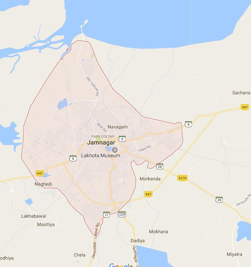 Illustration, Jamnagar in Gujarat Land Code Classification Jamnagar 12 13 14 15 16 17 Google Maps representation Figure 1: Degree of