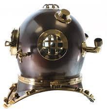 Copper Diving Helmet, Navy Antique