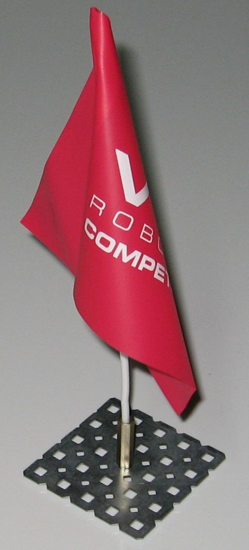 <R19> Robots must include a mounting device to securely hold one VEX Robot Identification Flag throughout an entire match. a. The VEX Robot Identification Flags are considered a non-functional decoration, and cannot be used as a functional part of the robot.