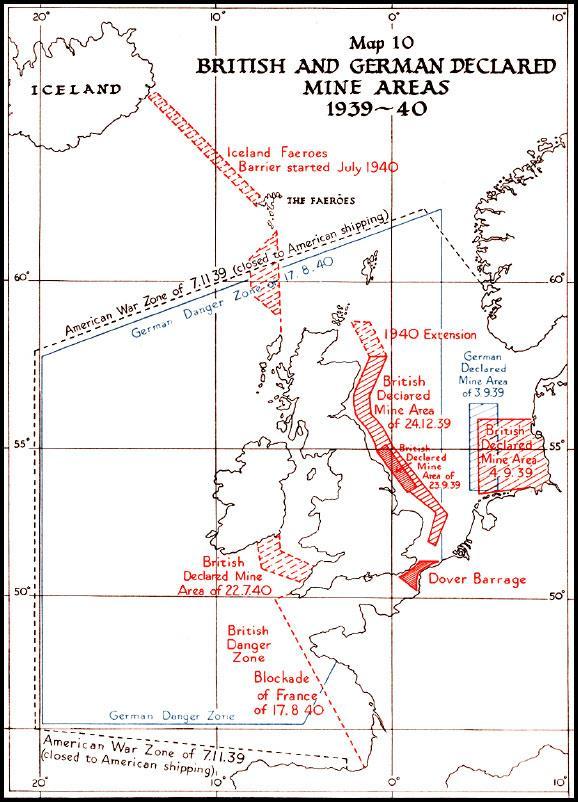 Figure 11: British and German declared mine areas 1939-1940 Six known mine fields were situated in the Borssele wind farm zone. These mine fields are shown in Figure 12.