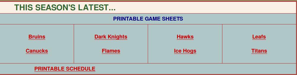 A GUIDE TO THE LOOSE ENDS HOCKEY LEAGUE WEBSITE PAGE 1 What Can Be Done Using The League Website: MAIN PAGE: From the main page, click on the man with the newspaper beneath the label News