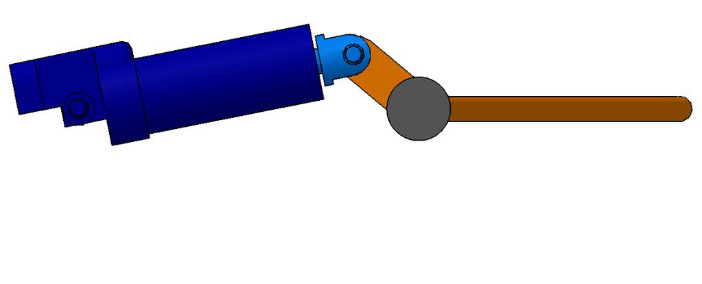 Thumb mechanism, the working principle Figure 10 shows a front view of the mechanism. In the figure is shown how the degree of freedom is manipulated by the hydraulic cylinder.