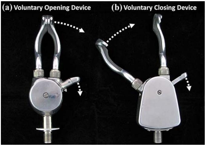 Background Figure 4: Working principles of voluntary opening (VO) and voluntary closing (VC) prosthetic hands. VO device on the left (a): Sierra 2-load hook.