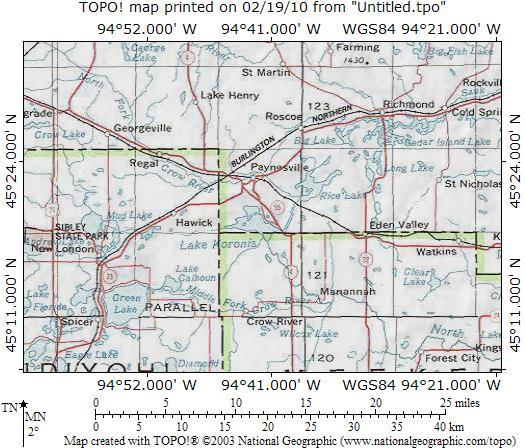PHYSICAL CHARACTERISTICS AND LOCATION OF LAKE KORONIS AND RICE LAKE Lake Koronis (#74-0200) and Rice Lake (#73-0196) are located south southeast of the city of Paynesville.