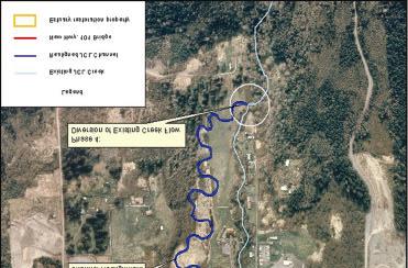 The new stream channel, within an area roughly 1,700 feet long and 350 feet wide, is located west of the current channel, and will be approximately 3,490 feet long.