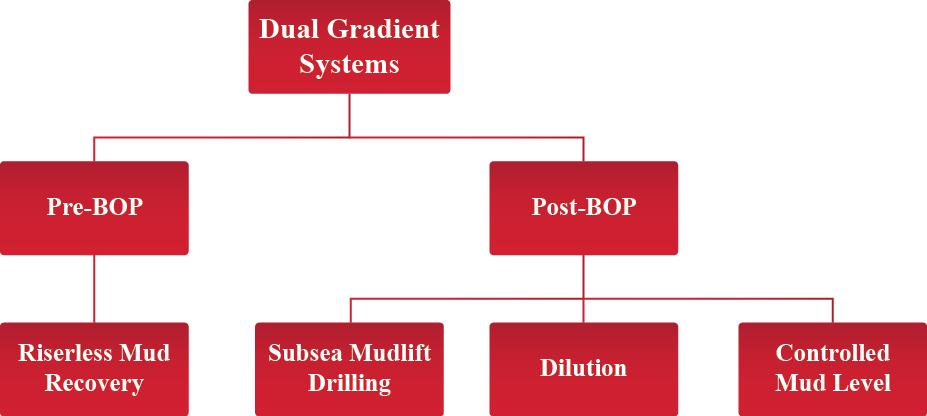 2 Dual gradient drilling methods The International Association of Drilling Contractors Dual Gradient Drilling Subcommittee recently classified dual gradient systems into two main categories.