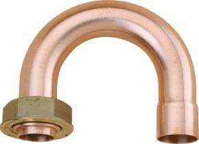 Bent fitting at 180 flat seal To braze on copper Copper pipe Fitting to type meter 6/20 22 20 G4 0786-022 6/20