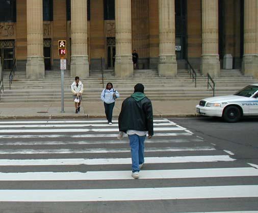 Each pedestrian crossing can include unique features based on features found