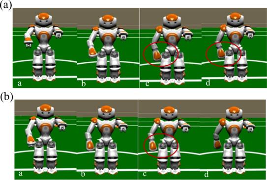 8 International Journal of Advanced Robotic Systems Figure 6. Trajectory of right hand with and without collision avoidance. Figure 8. Vertical collision avoidance snapshots.