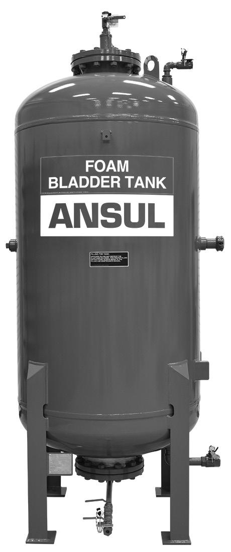 DATA SHEET Vertical Bladder Tanks Features UL Listed and FM Approved for use with various ANSUL proportioners and foam concentrates 175 psi (12.