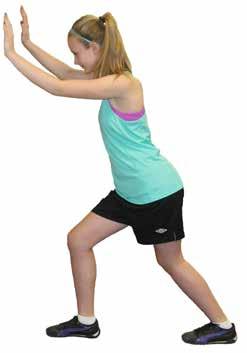 Keep left leg slightly bent and knees together Gently press right hip