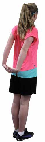 Behind back thoracic stretch Stand very tall and straight with hands clasped together behind the
