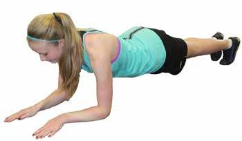 knees Lower onto elbows Straighten legs, bringing the knees off the ground,