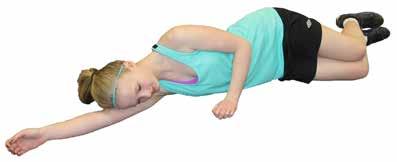 STRENGTH ACTIVITIES: HIPS Step 1 Step 2 Clam shell (gluteus medius) Lie on right side of the body and bend the knees