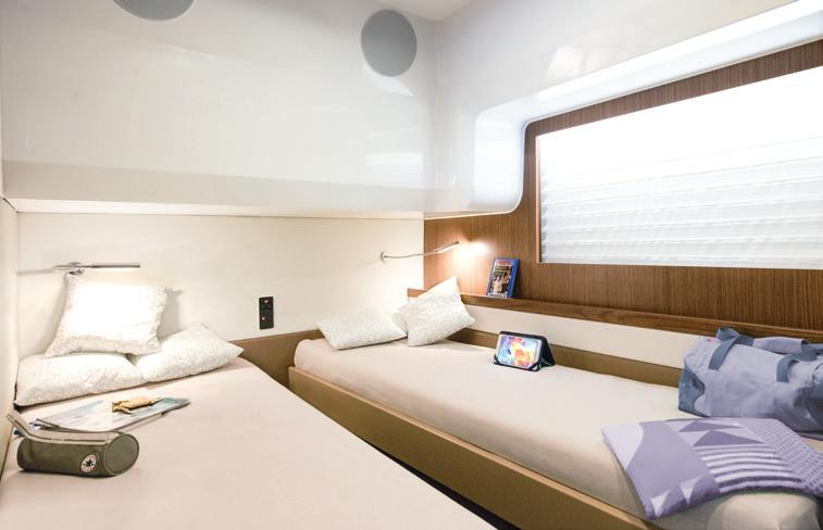 The VIP Cabin at the bow impresses with an outstanding amount of light,