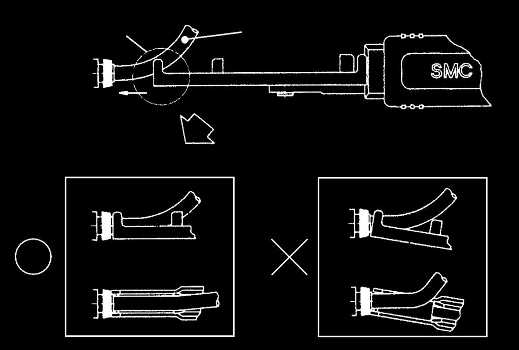 ) 1 End of the tool 2 Applicable tubing size TG-1 TG-2 Metric size Inch size ø, ø ø1/", ø1/" Nylon, Soft nylon Polyurethane Caution Process 1.