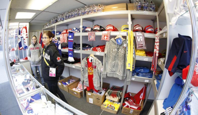 2.6 Merchandising rights The IIHF grants the commercial partner the merchandising rights to produce and sell merchandising items with the official event marks, and the exclusive right for