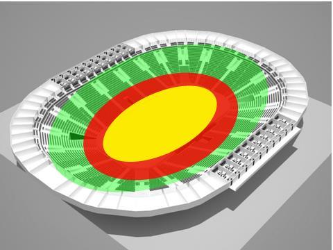 Main bowl in normal camera view Green zone - IIHF approval