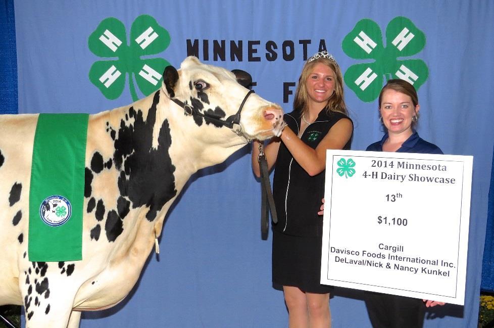 (Below-Left) Sarah Post received a $1,100 scholarship in the 4-H Dairy Showcase.
