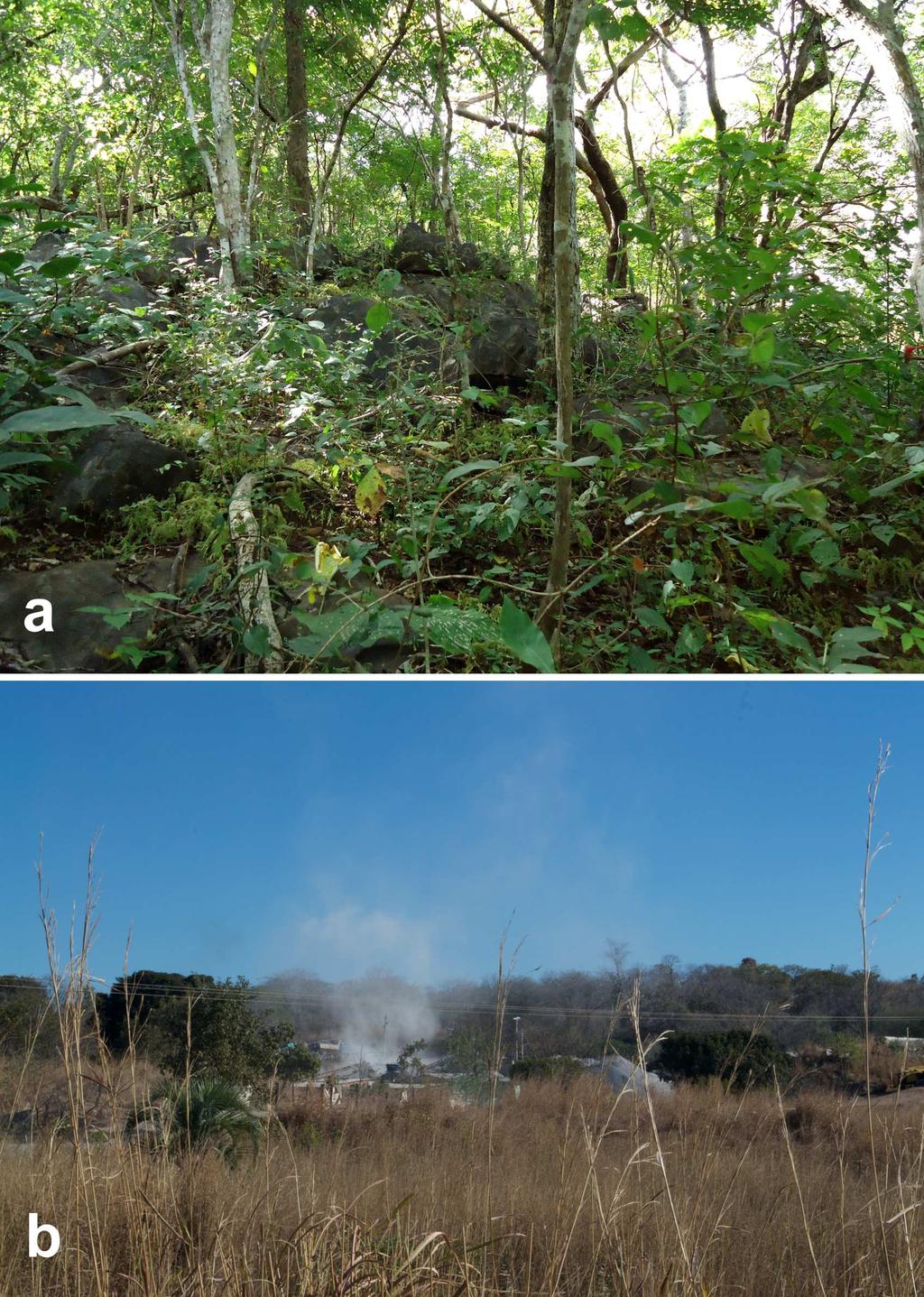 Fig 1. Karst outcrops and threats observed at Posse region, Goiás Brazil.