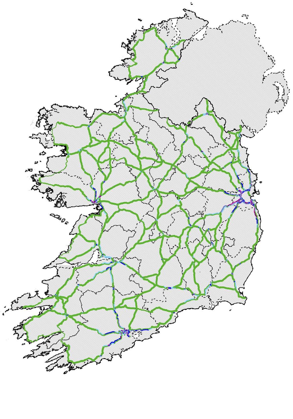 For further information see: Transport Research and Information Note: A Study of Lane Capacity, online at www.tii.