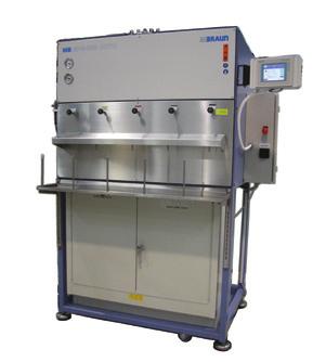 MB Encapsulated Solvent Purification System w/ Vapor Hood (5 SPS ) 1300 mm (W) x 2032 mm (H) x 1070 mm (D) (1) (7 SPS) 1650 mm (W) x 2032 mm (H) x 1070 mm (D) Manual Hand Valves Dispense Solvent MB