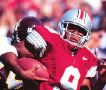 DAVID BOSTON SPLIT END 1996-98 In three seasons, David Boston set or tied 12 Ohio State receiving records, including most receptions (191), yards (2,855) and touchdowns (34) in a career and most
