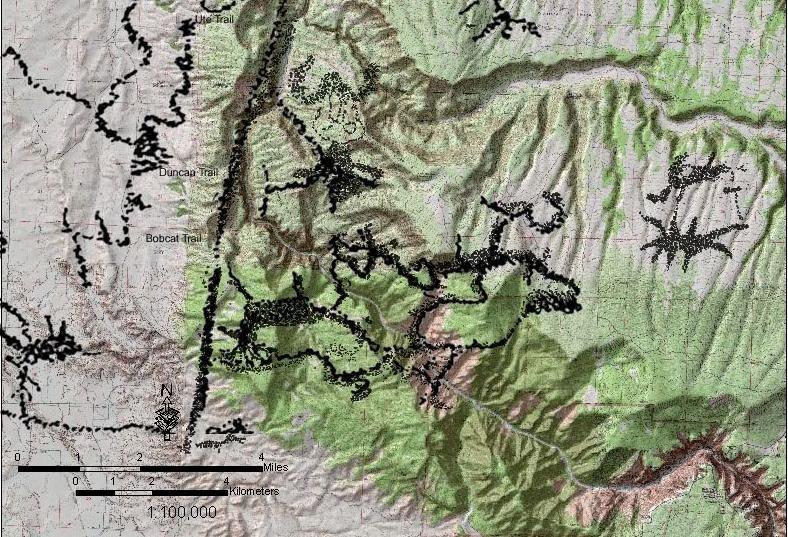 57709-NLCS/RS UTE ROCK ART MAPS -- Draft Profile view Location of the Sage Grouse on the map.
