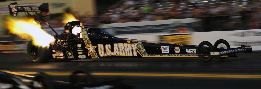 Their teammate, Tony Schumacher and the U.S. Army, ranks third. DSR Top Fuel teams have been in the top-three nearly all year.