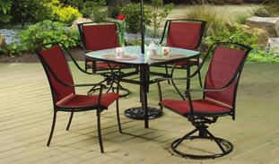 6 Dining Chairs with Seat Pads and Lumbar Support Pillow w/ 72 Oval Cast Top Dining Table 39/month* Stacking