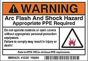 Temporary Arc Flash and Shock Hazard Label