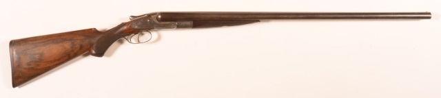 Page: 17 97 Lefever G Grade 12 Ga. Side by Side Shotgun. Lefever G Grade 12 Ga. Side by Side Shotgun. 30"" damascus barrels, checkered walnut fore-end and stock. SN-24555 (all matching).