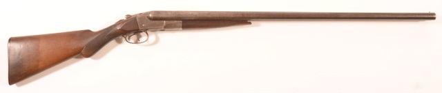 Page: 32 192 New Worchester Hammerless 12 Ga. Shotgun. New Worchester Hammerless 12 Ga. Side by Side Shotgun. 30"" damascus barrels, checkered walnut stock and fore-end, pat. May 12, 1891. SN-5503.