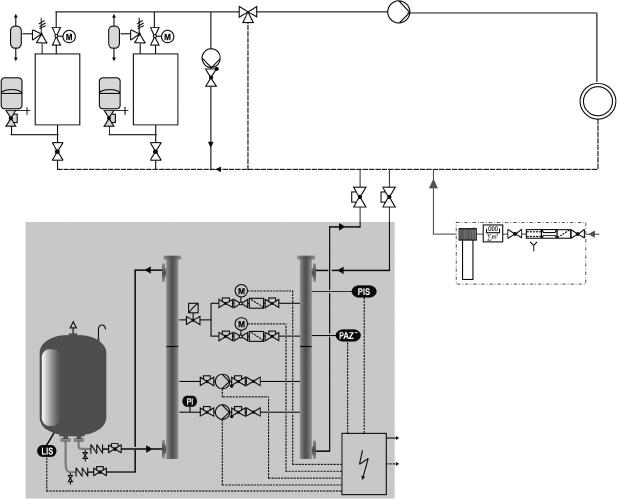 Assembly Assembly diagrams reflex gigamat < STL 120 C Maximum possible setting temperature of the temperature controller > 105 C as per DIN EN 12828 in a multi-boiler system, return temperature 70 C