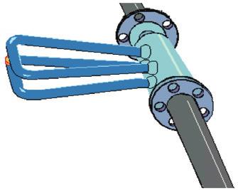 Drive coil and magnet Figure 2: Mass flow device. Flow inlet Flow tubes Flow outlet tubes to twist in opposition to each other.