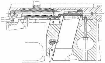 5. With the slot facing downwards, insert barrel 450 into the receiver. Align slot with the slot in the receiver. 6. Place insert 308 into the receiver from below. 7.