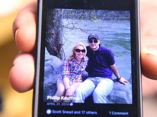 Stacey DeHaven is pictured with her husband, Phillip Kauffman. Former owner of Head Over Heels Gymnastics, DeHaven died in a car wreck in October.