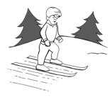 1 Skill Criteria Falling and Rising Fall to the side and back in a sitting motion Bring skis together, side by side and under the body Move onto hands and knees Stand up (young children often require