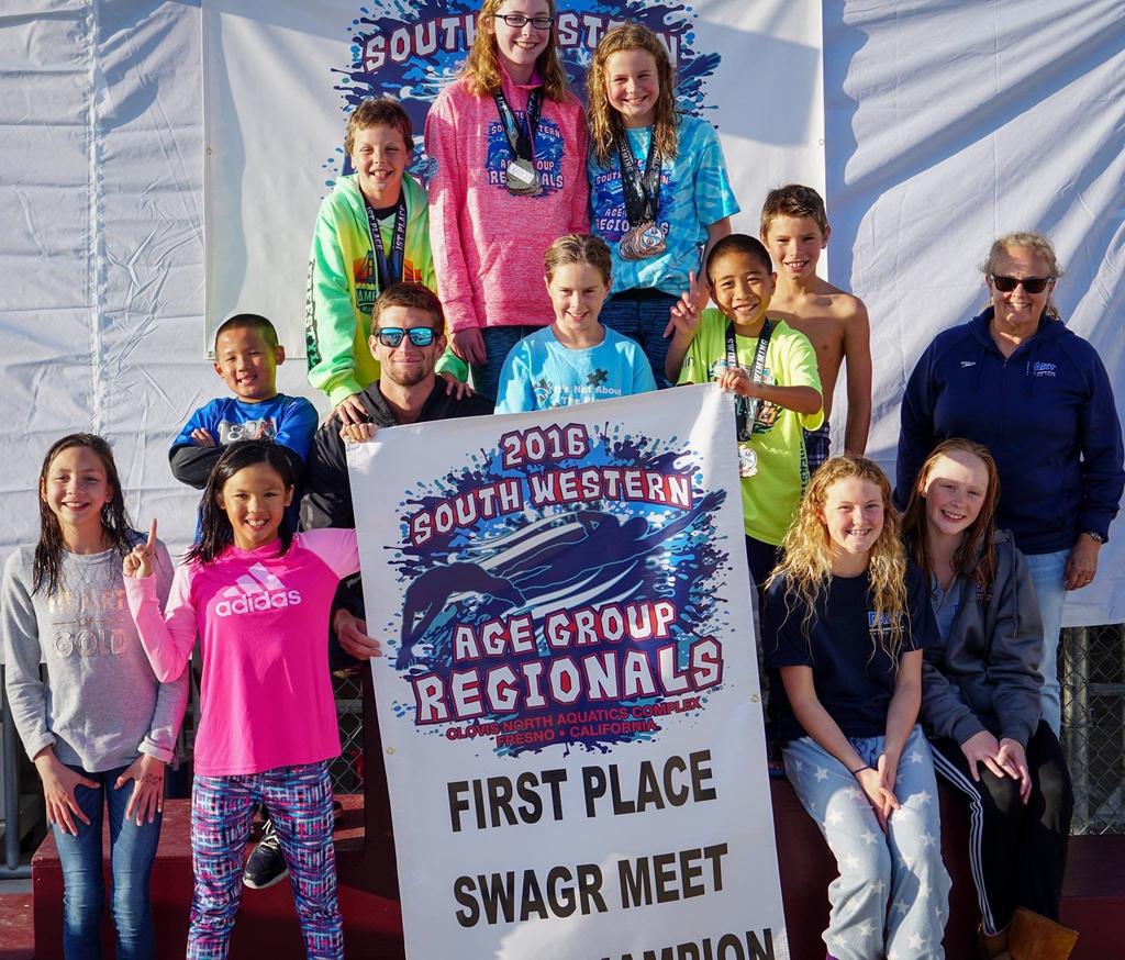 SWAGR MEET CHAMPIONS The DART team participated in the first South Western Age Group Regionals meet in Clovis California.
