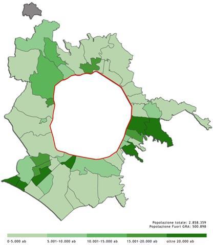 Residents evolution in Rome Population 1988 2.858.000 (500.