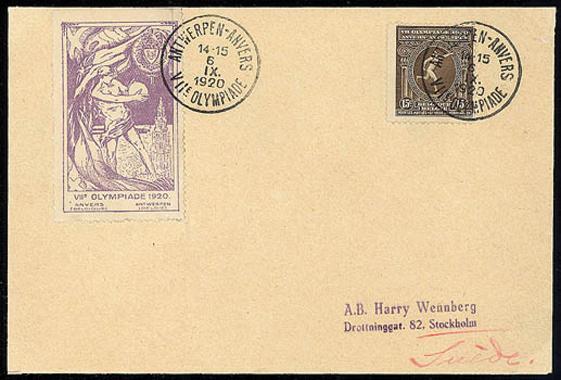 1920 15 Runner stamp, Sc. B50 tied by Antwerpen/6.IX.