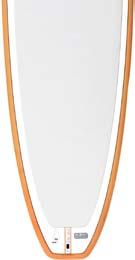 pounds. Great flat water speed for an all-around board, with a little tail rocker for maneuverability in the waves.