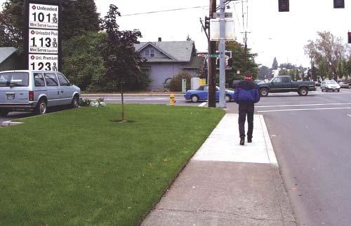 Spot Locations Above is an example of a spot location where closing a driveway close to the intersection and constructing a sidewalk reduced the potential for pedestrian-motor vehicle conflicts.