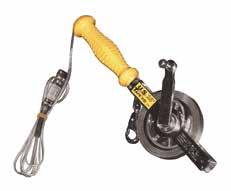 yellow handle with grounding wire (oil gauge) Longer crank arm to speed retraction (Plated and Double Duty 7 and shorter complete tapes are housed in small frame.